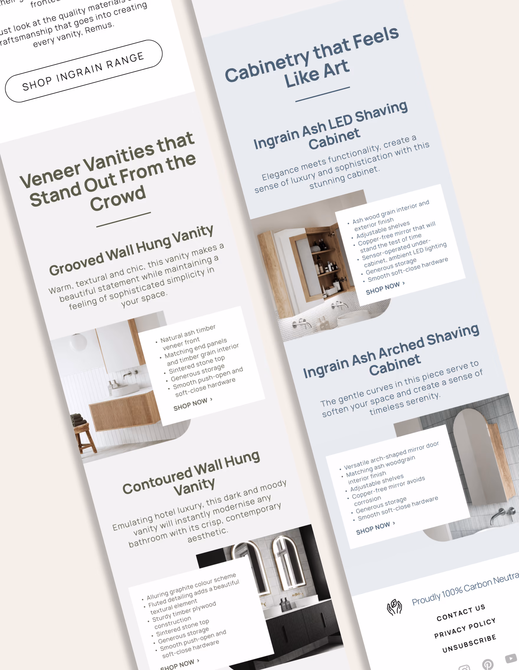 Veneers and vanities email campaign