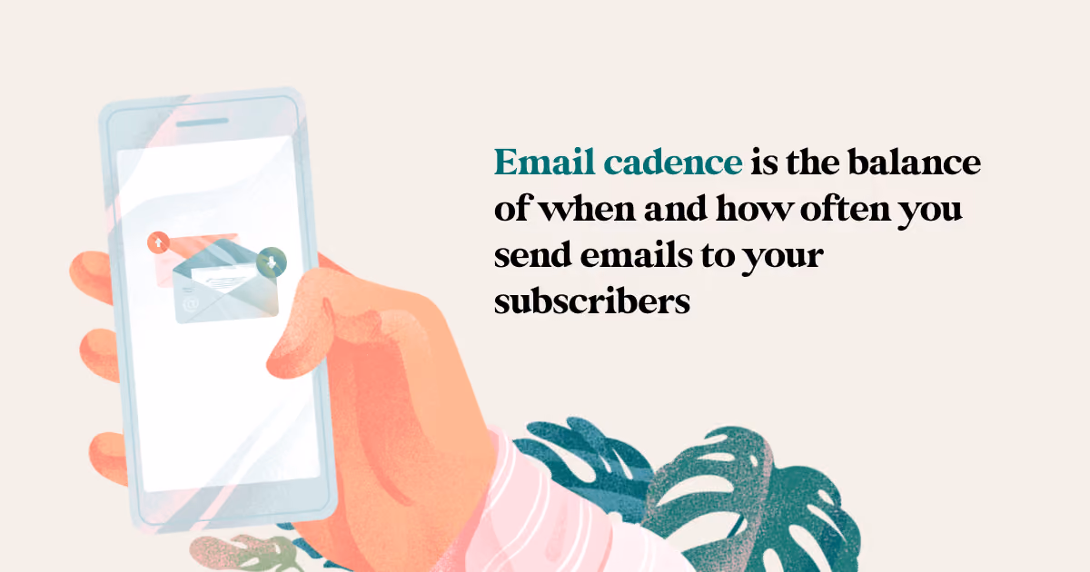 Illustration explaining email candence