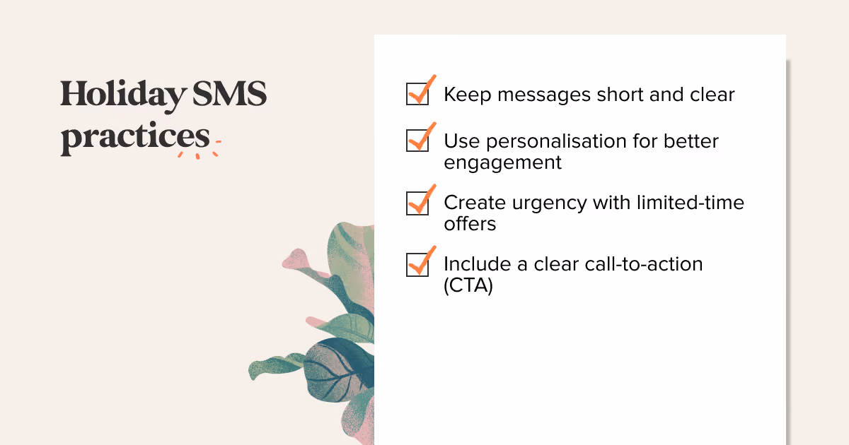 Checklist of tips for Holiday SMS