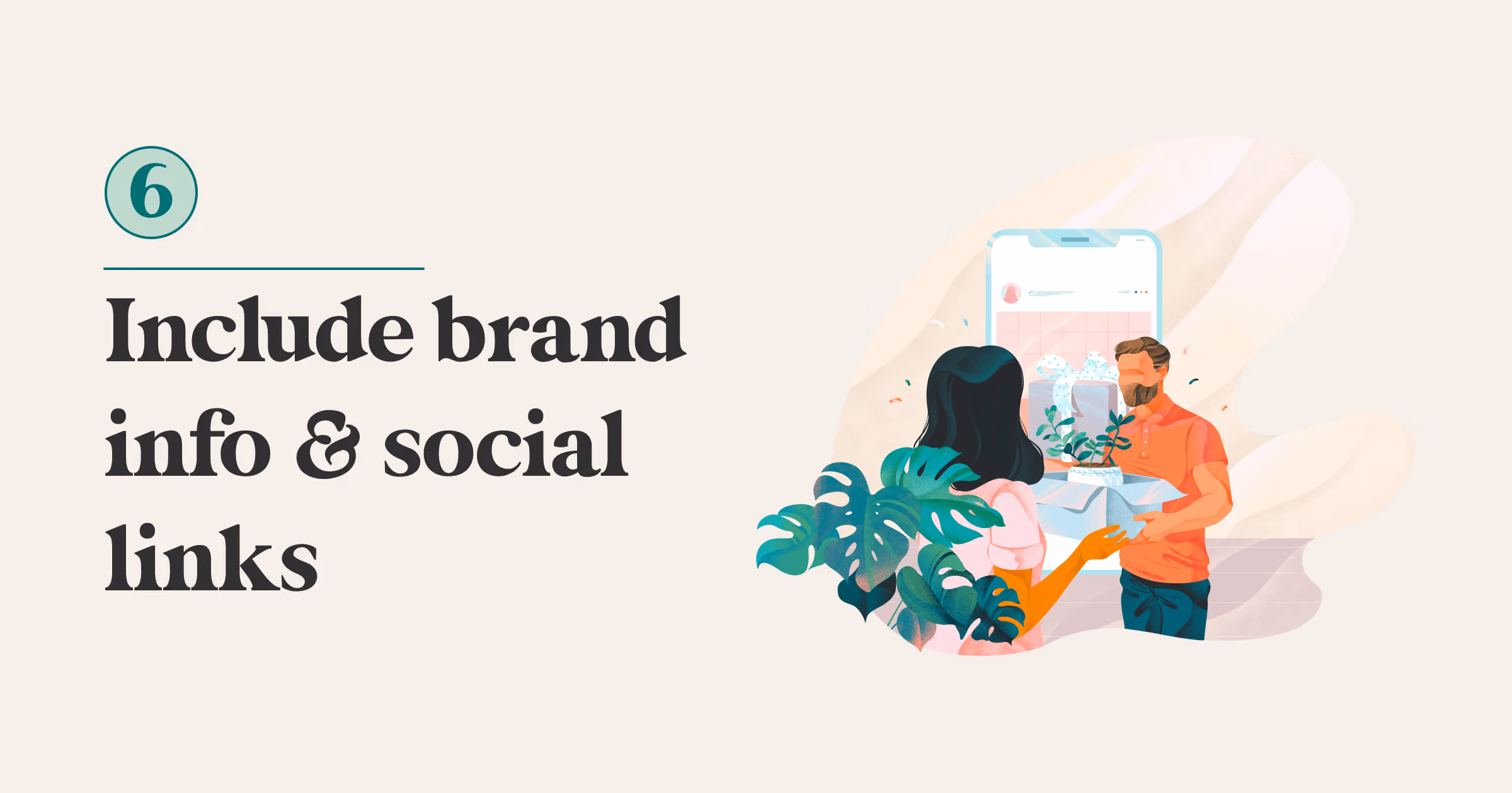 Include brand info and social links