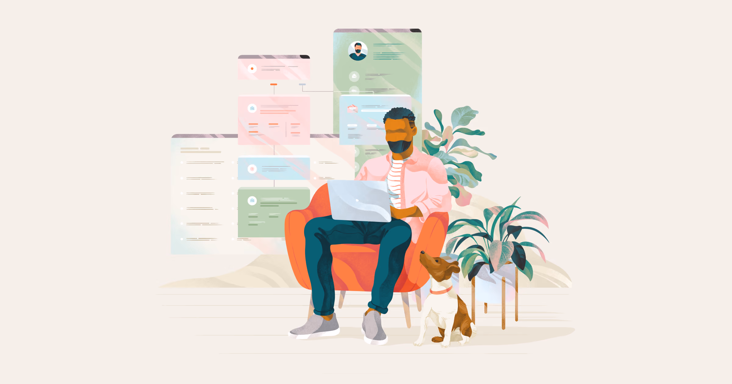 Man seated using laptop
