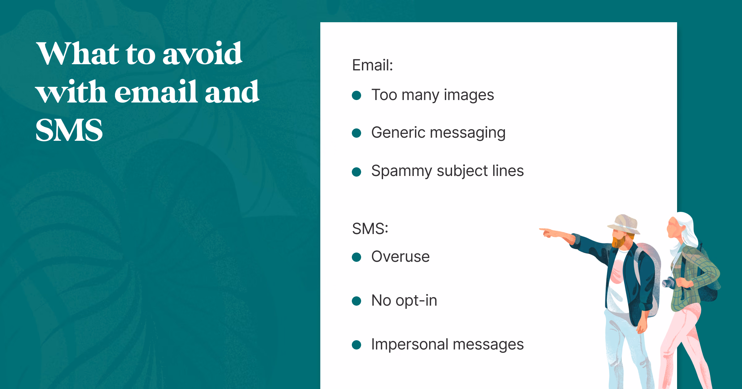 List of things to avoid in email and SMS marketing