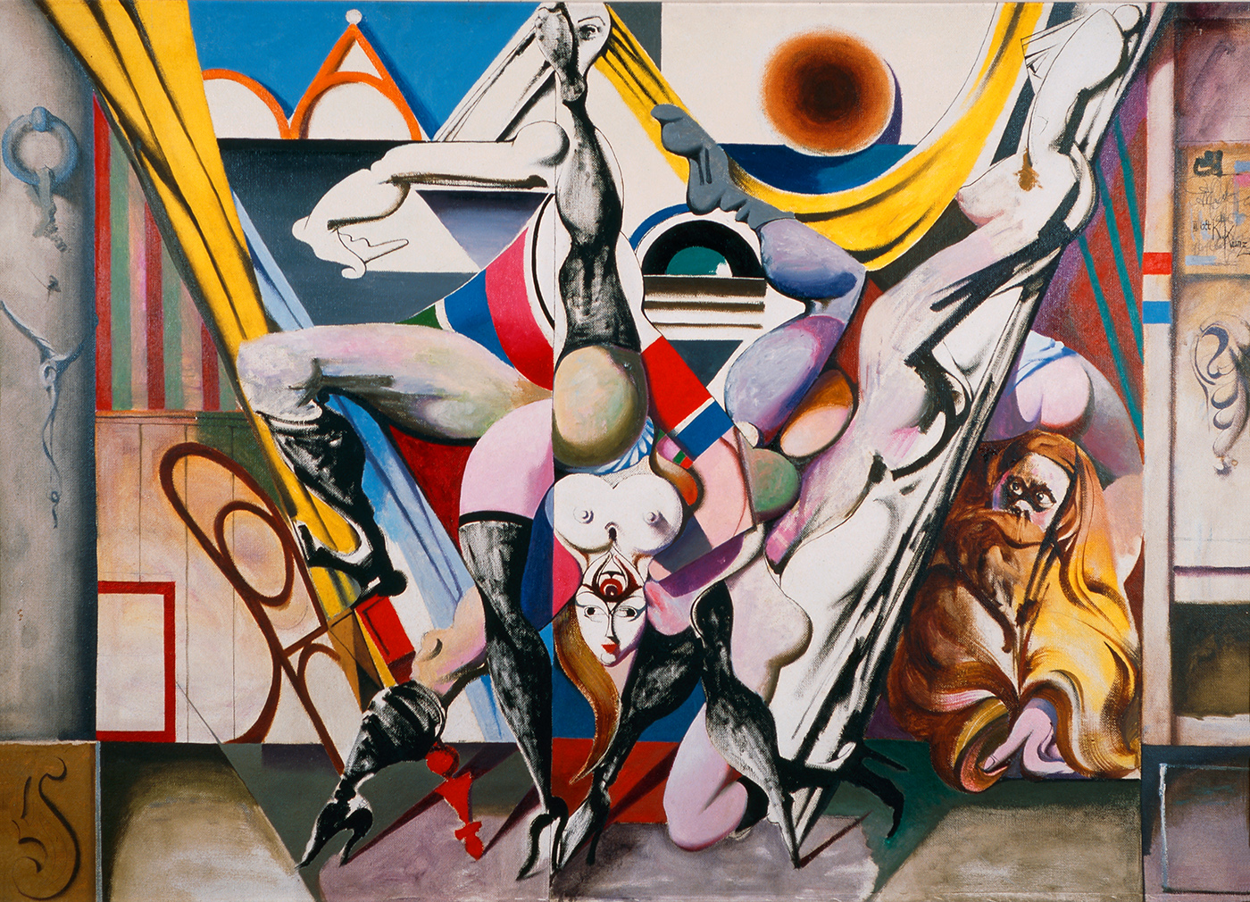 Karl Kunz, Can-Can, März 1964, Öl auf Hartfaser, 130,5 x 180 cm, sign. III.64 K.Kunz, gezeigt mit freundlicher Genehmigung des Nachlass Karl Kunz Berlin
