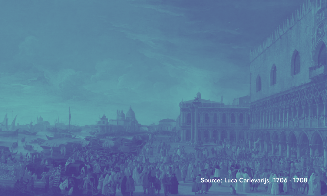 A fantasy landscape with magical buildings and swirling lights in the sky.