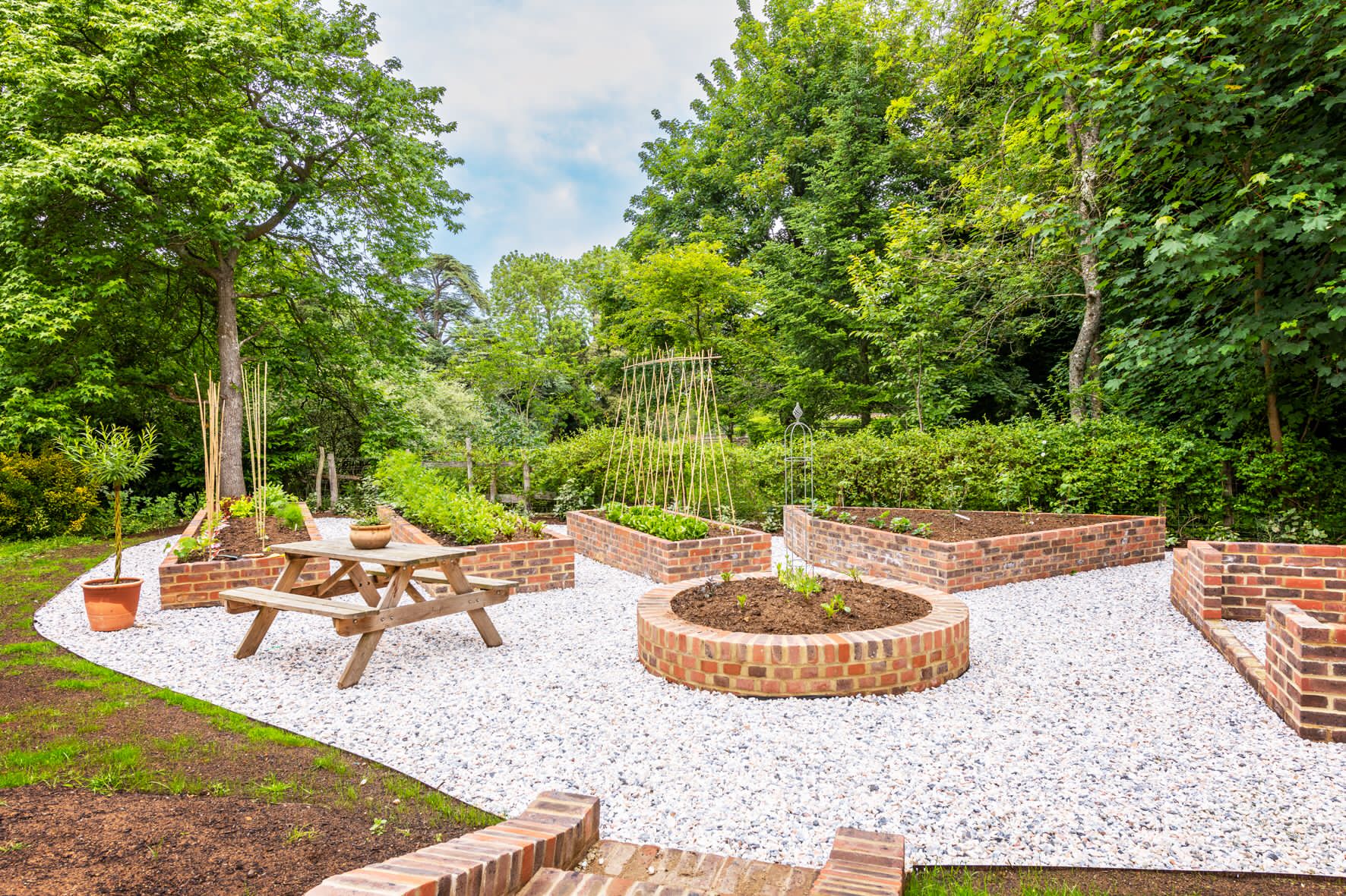 Family garden with play area and entertaining space
