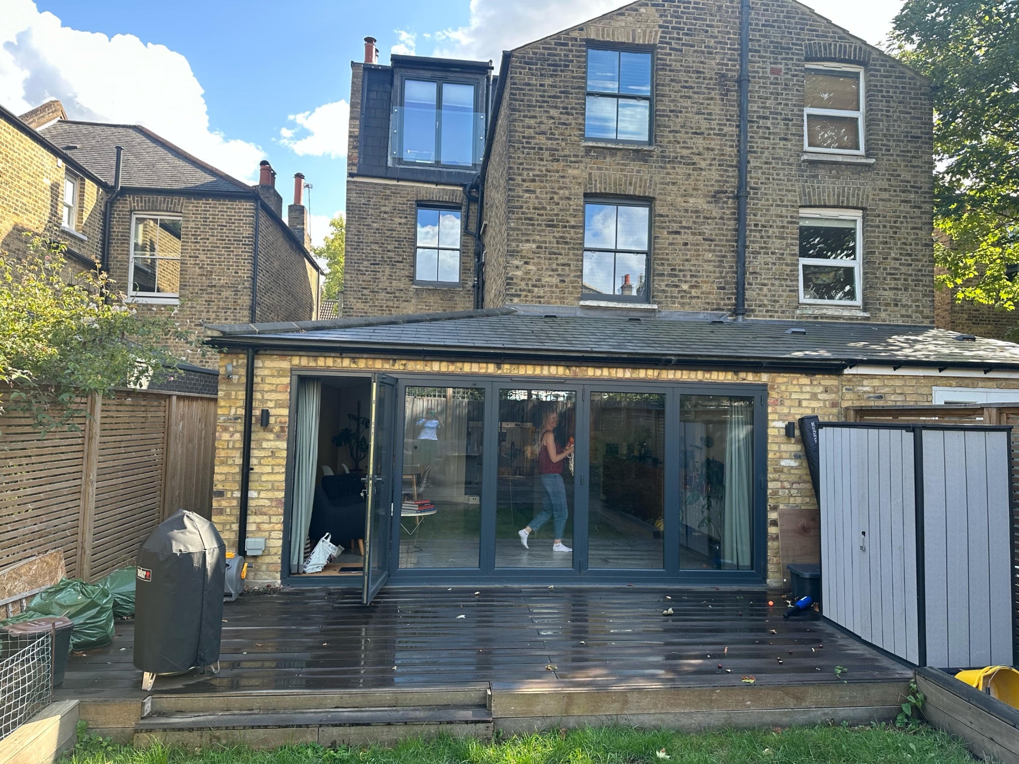 Victorian terraced house in South London with modern extension and bifold doors overlooking garden before transformation