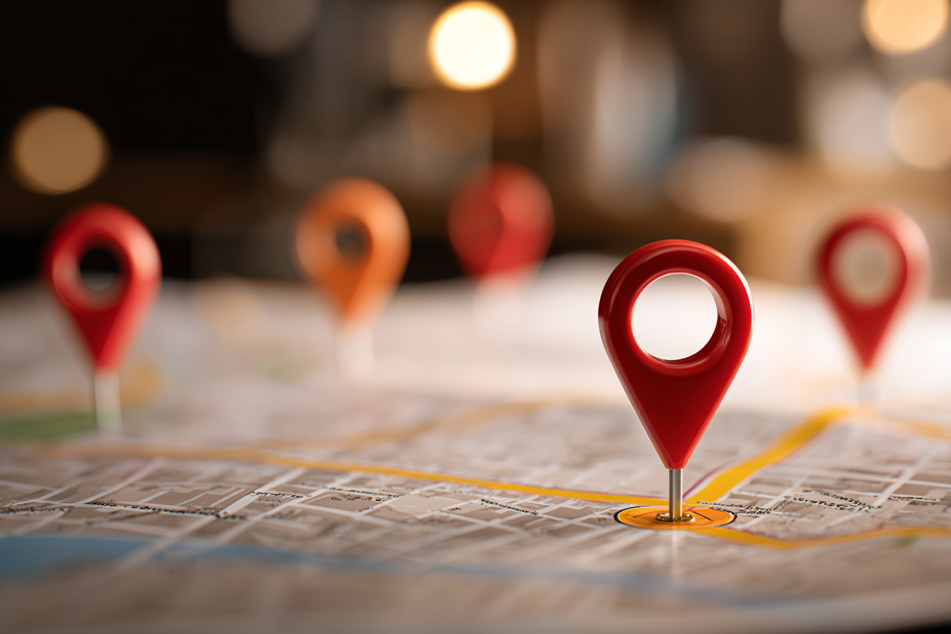 Map view showing local SEO optimization for B2B companies.