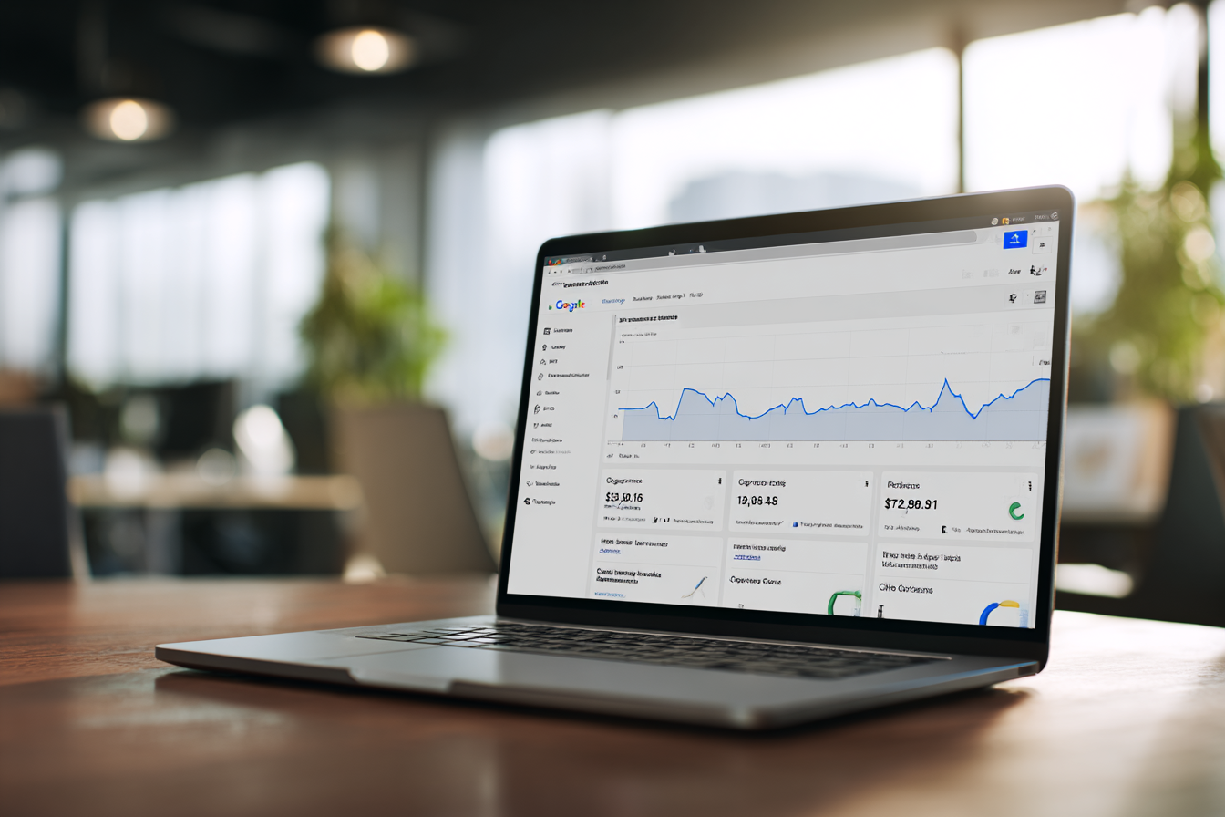 Close-up of Google Ads campaign data showing clicks, cost per lead, and conversions