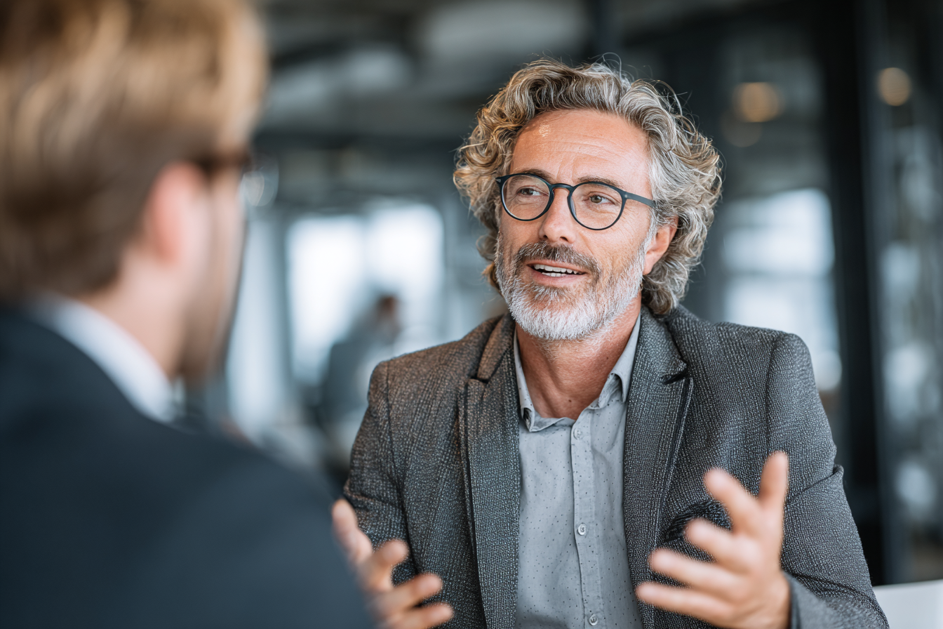 MSP sales professional explaining managed IT services to a business owner