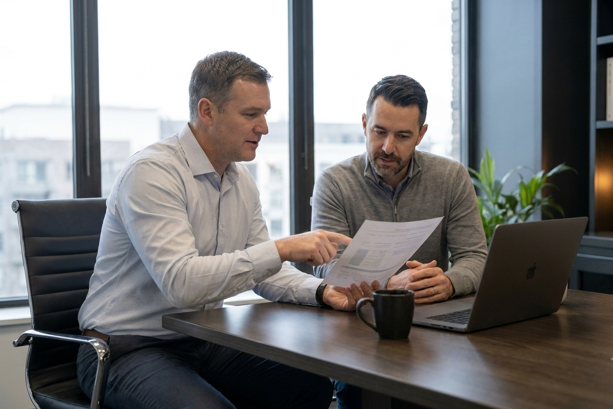 LinkedIn content strategy board with MSP topics and publishing dates.