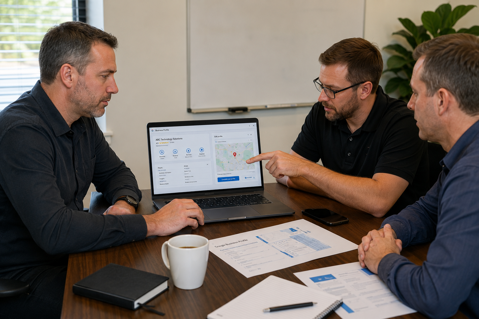 MSP team reviewing Google Business Profile performance and local search visibility
