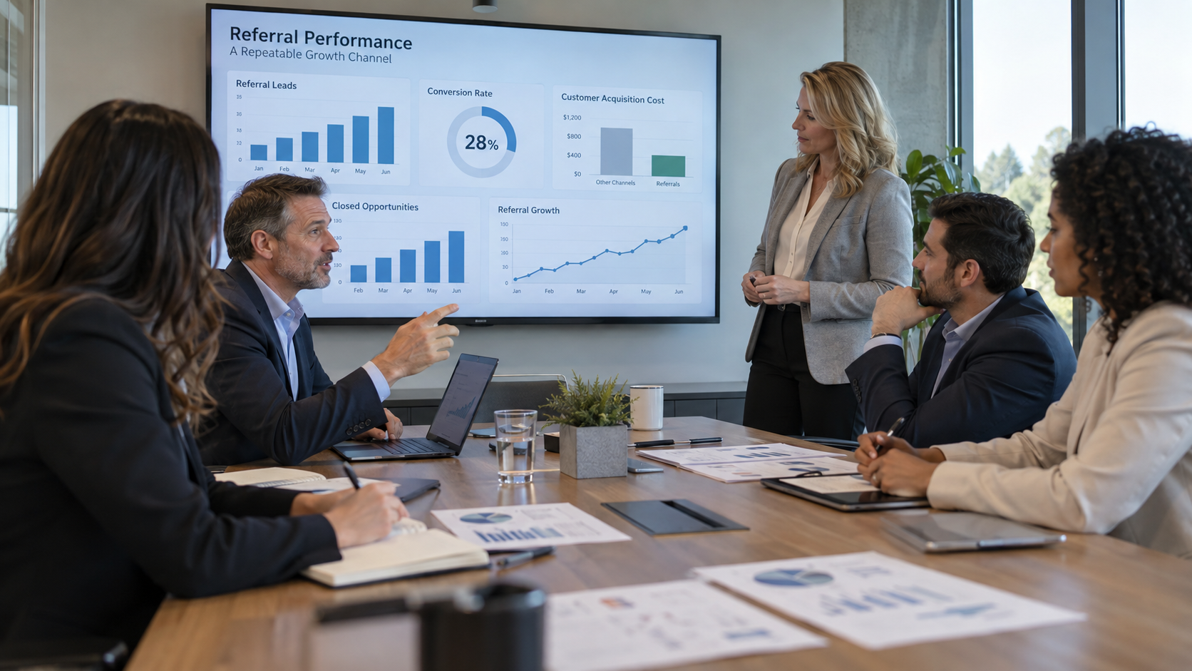 MSP owner reviewing referral leads and new sales opportunities