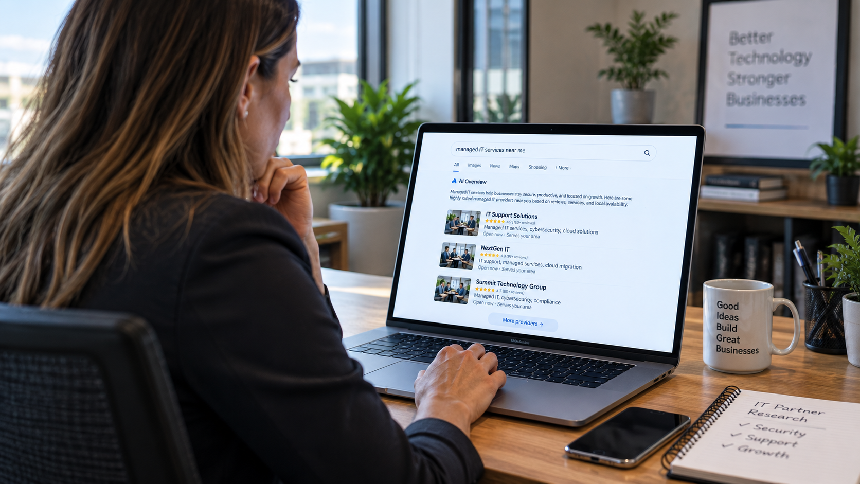 MSP service page optimized for answer engine optimization and AI search