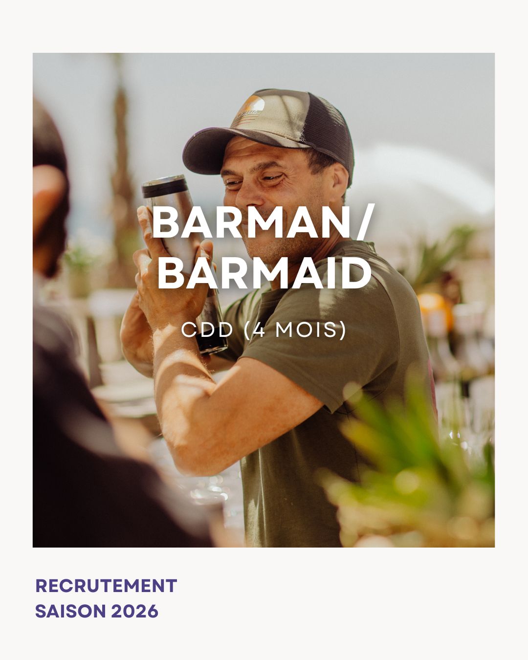 Offre d'emploi barman/barmaid effet mer