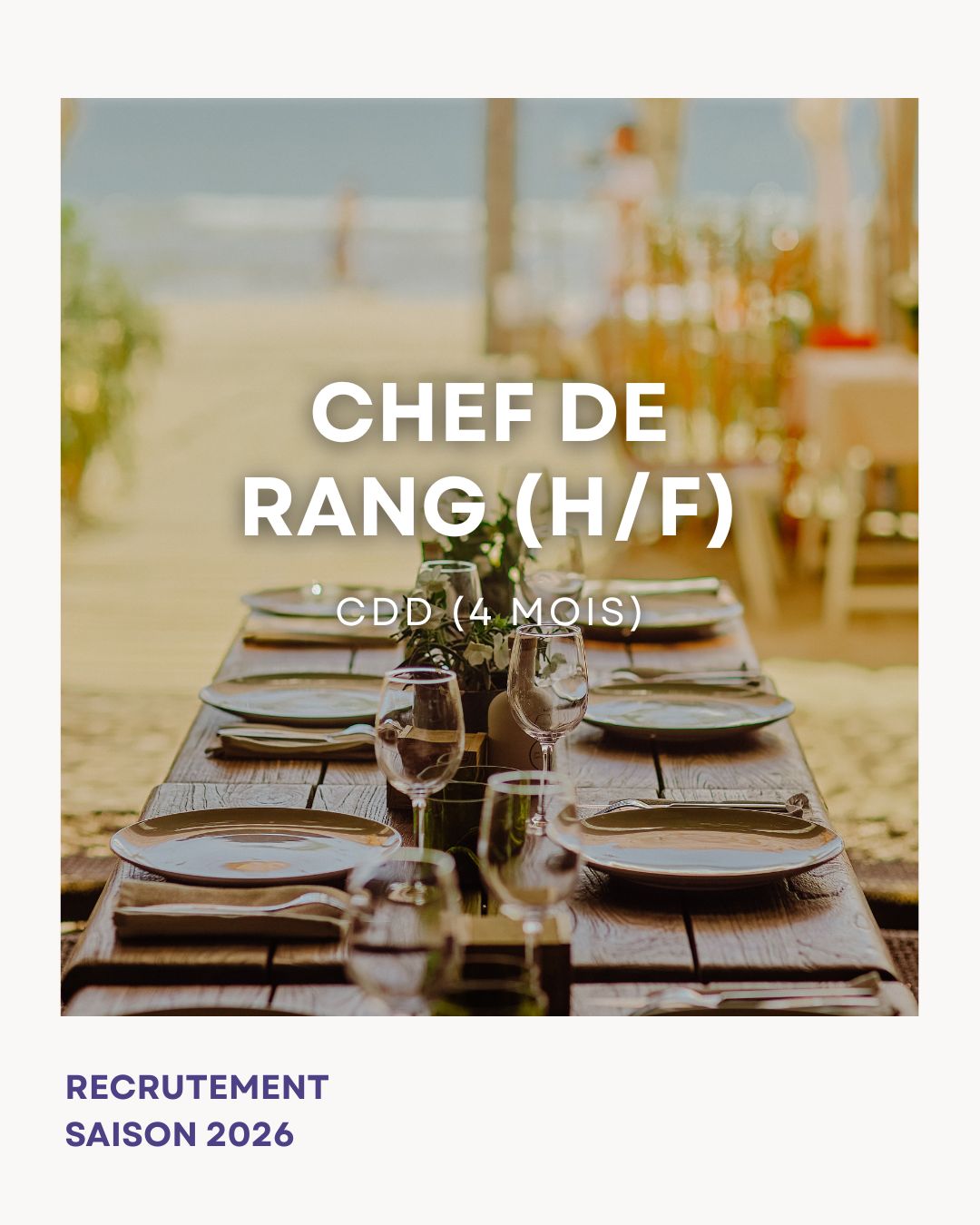 Offre d'emploi plagiste effet mer