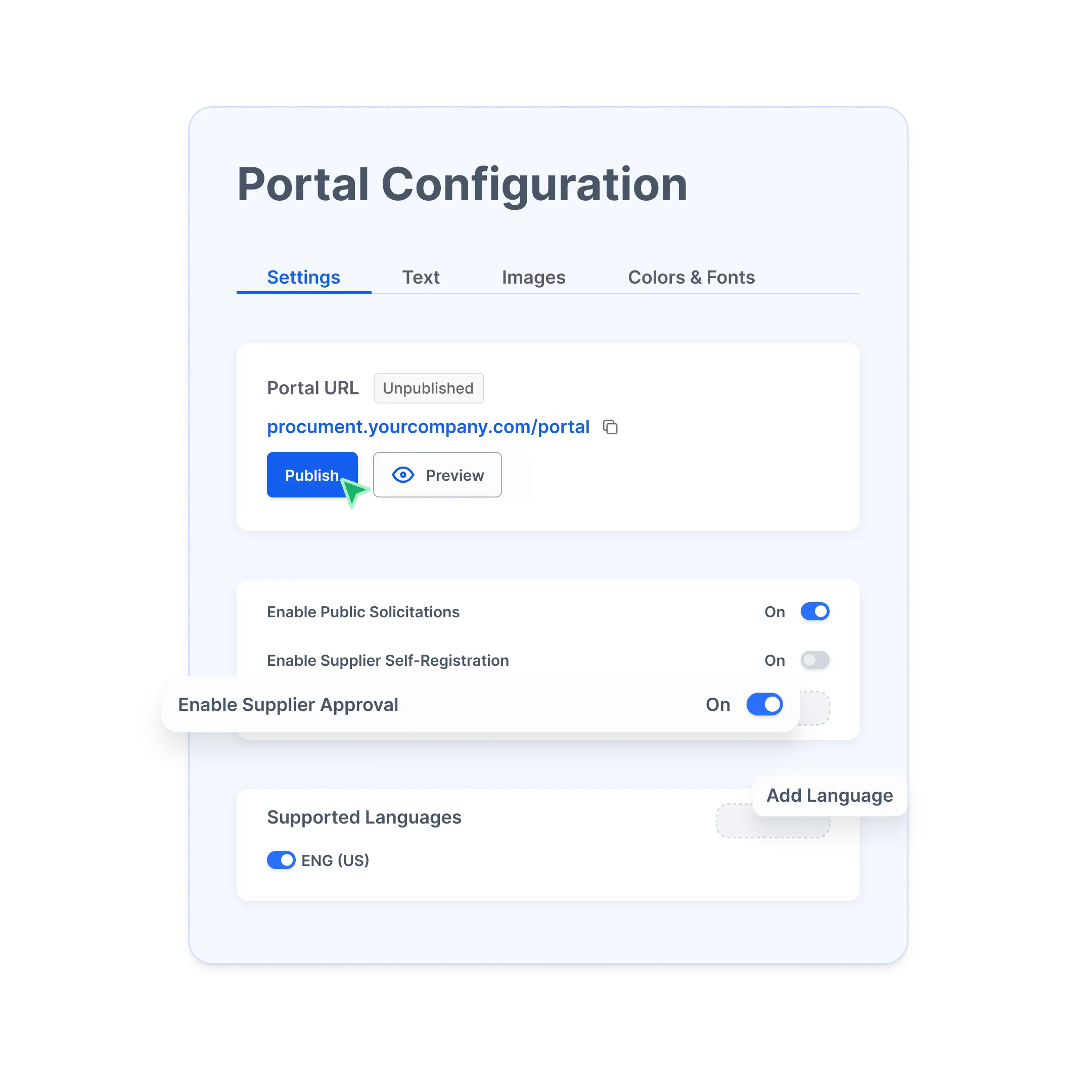 supplier portal customization
