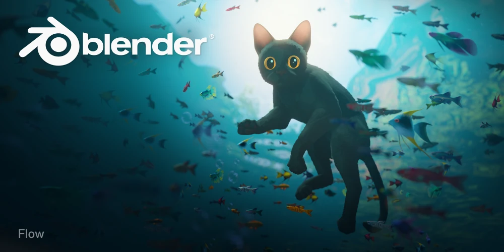 Flow est un film d'animation réalisé entièrement sous Blender par Gints Zilbalodis