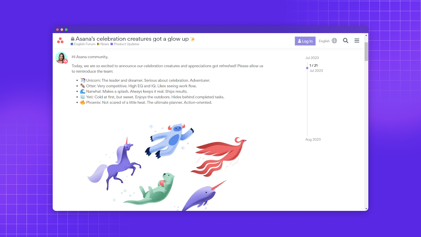 asana creatures