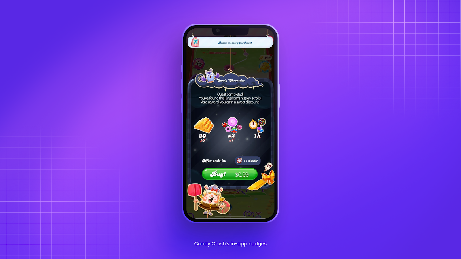 candy crush in-app nudges