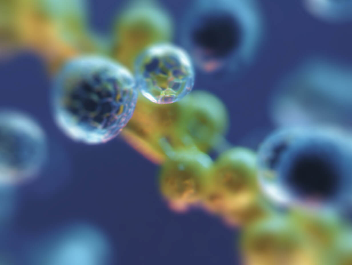 3D illustration of viral vector particles