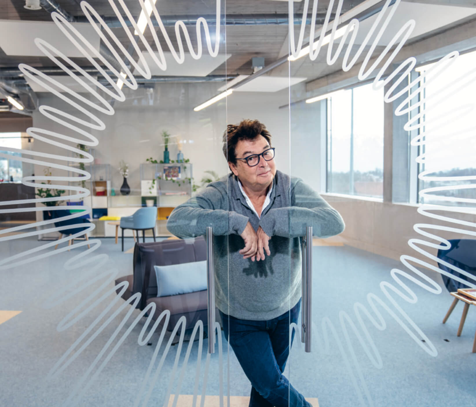 Igor Fisch, CEO of NewBiologix, in the NewBiologix offices