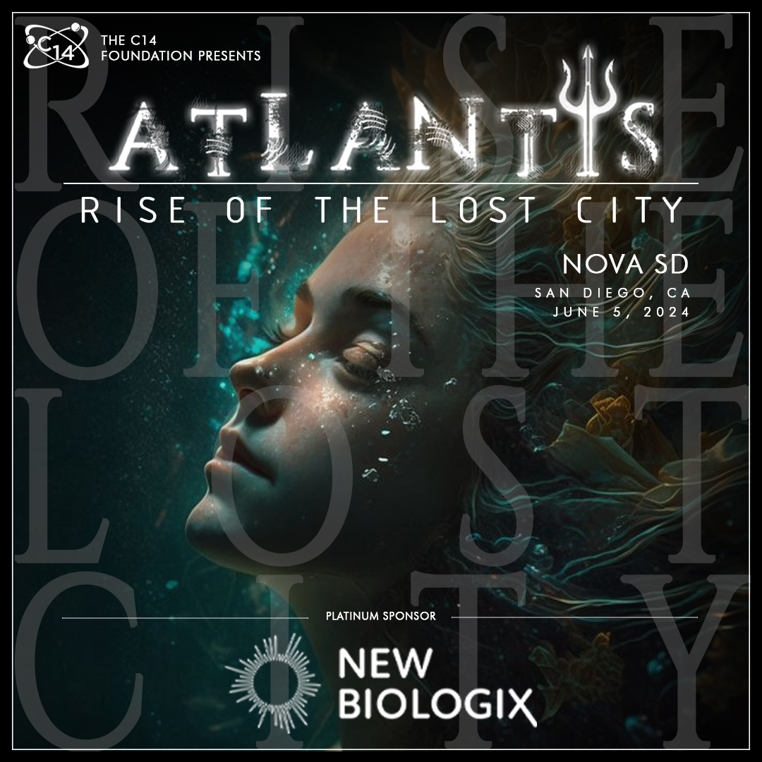 Poster for the Atlantis: Rise of the Lost City charity gala in San Diego, sponsored by NewBiologix