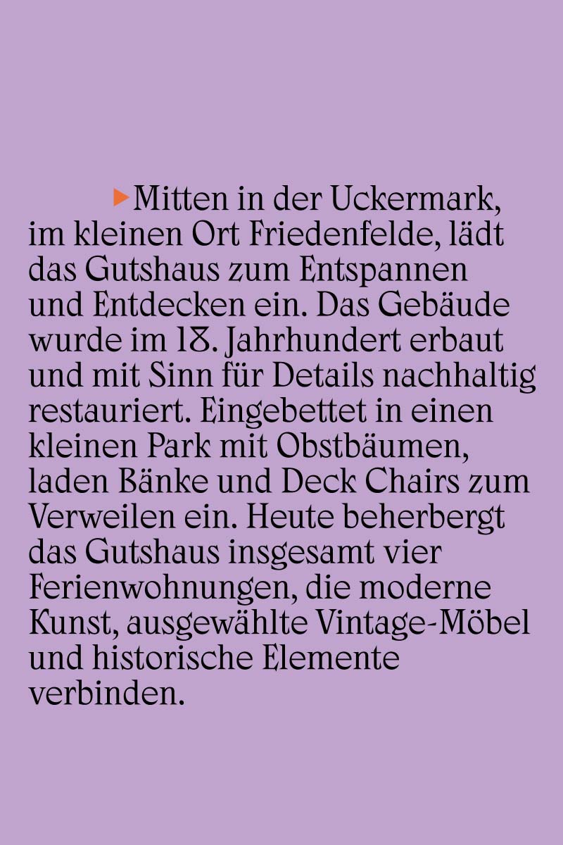 A snippet from the website talking about the the estate and the history showing the UI Design