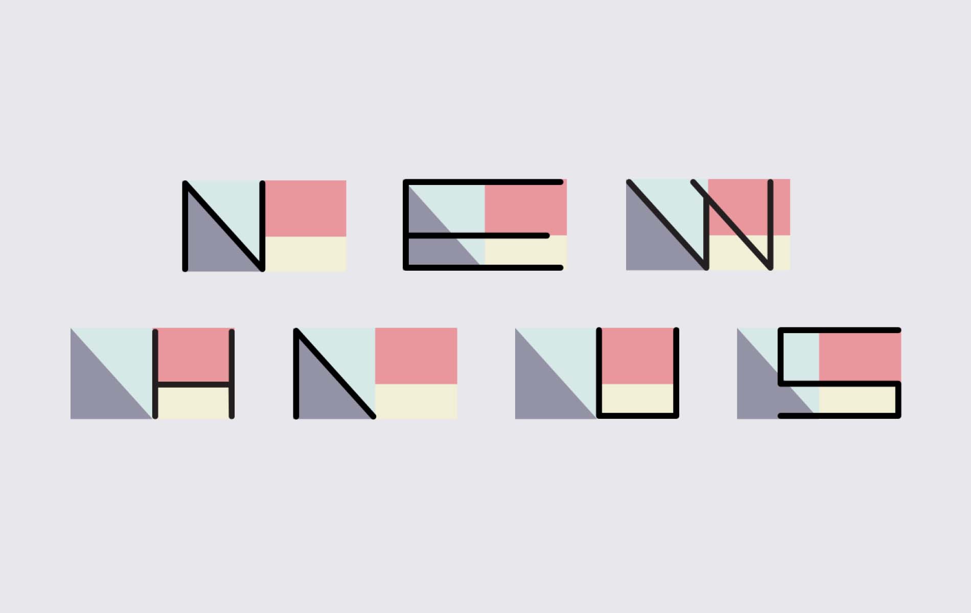 Newhaus typography and logo are combined to show the consistency in contruction between both the letters and the logo.