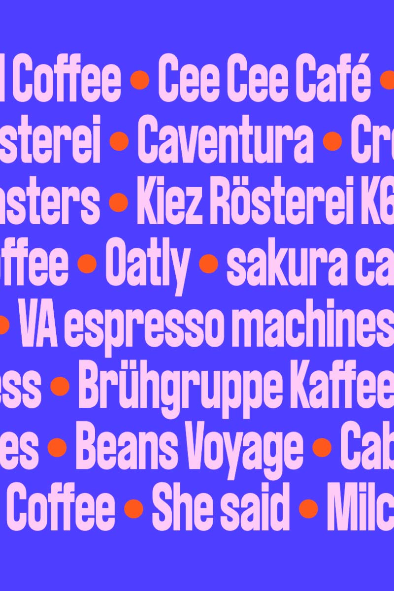 A snippet from the website design listing the Coffee Week sponsors and partners 