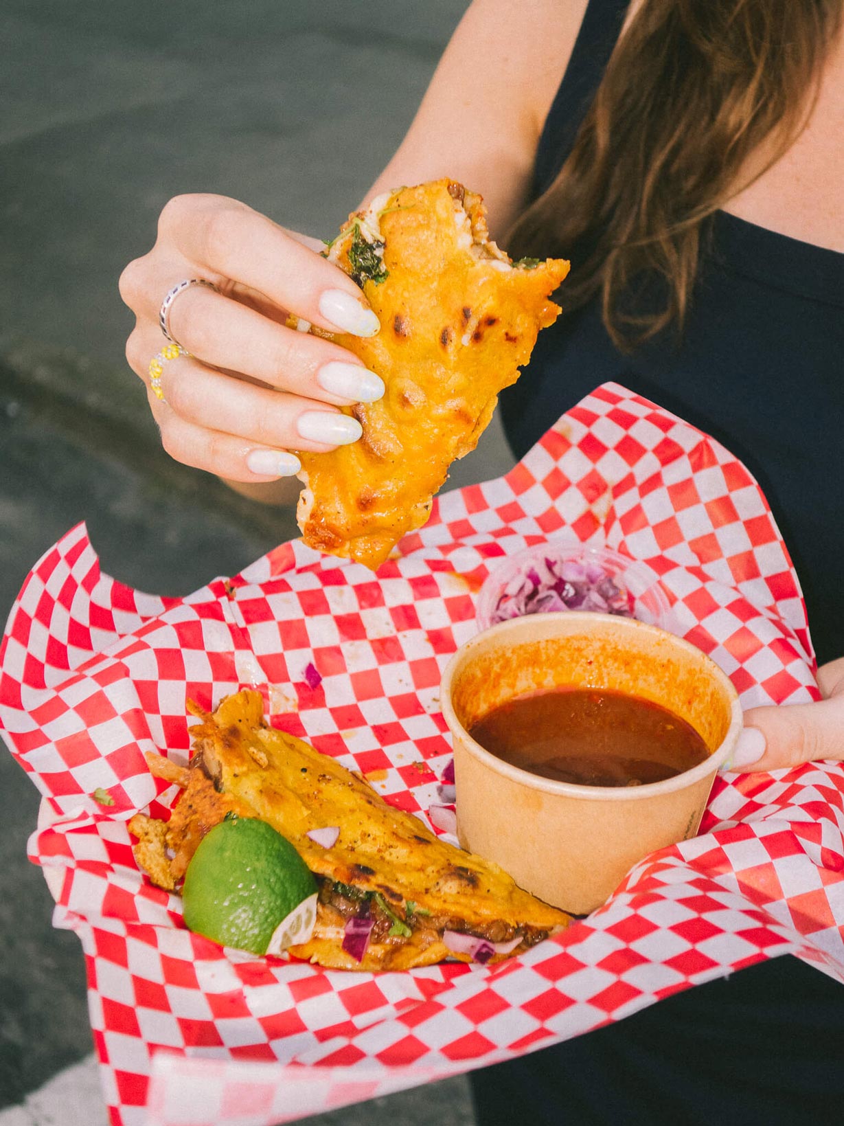 Close-up of street food captured for Social Media Content and Content Creation by a Creative Agency.