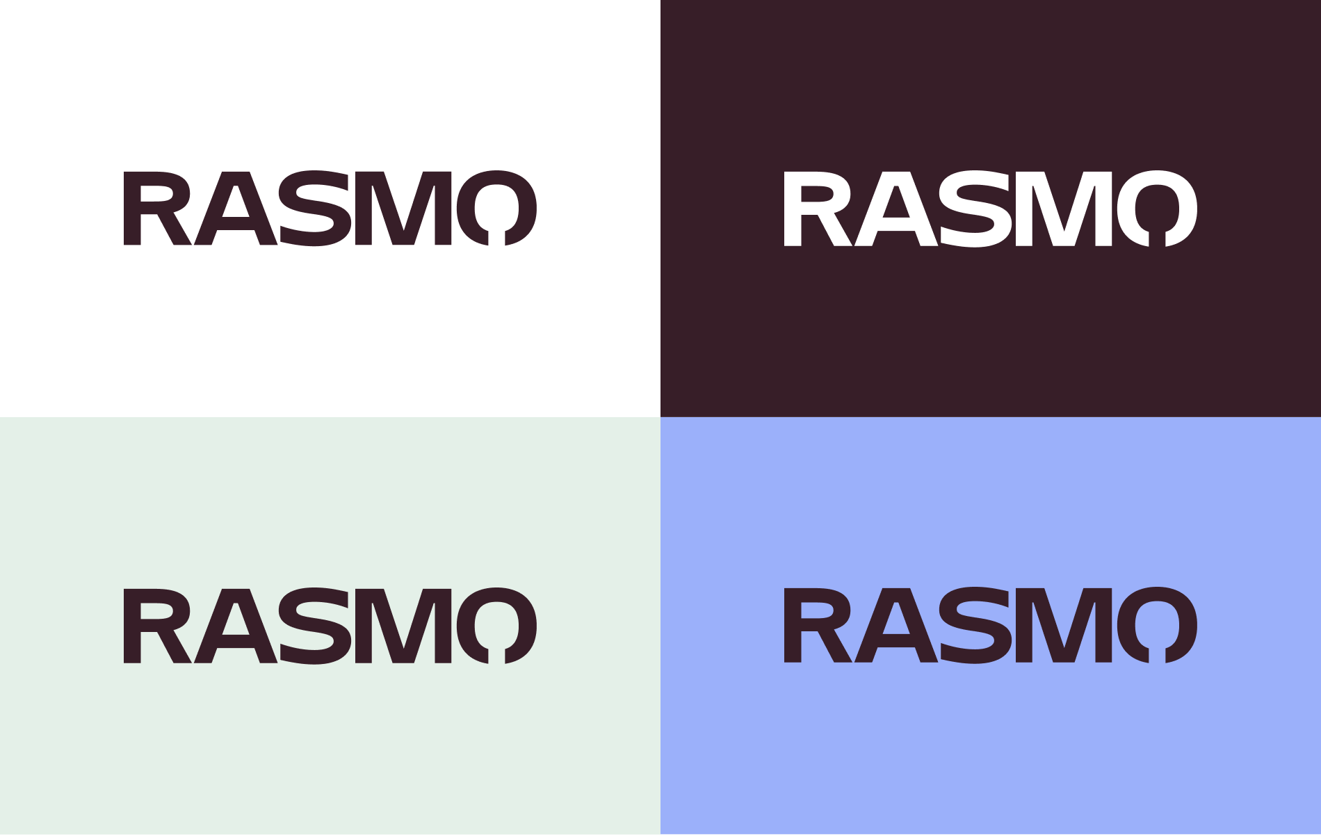 The RASMO logo displayed in four vibrant colors, showcasing the brand's identity and design versatility