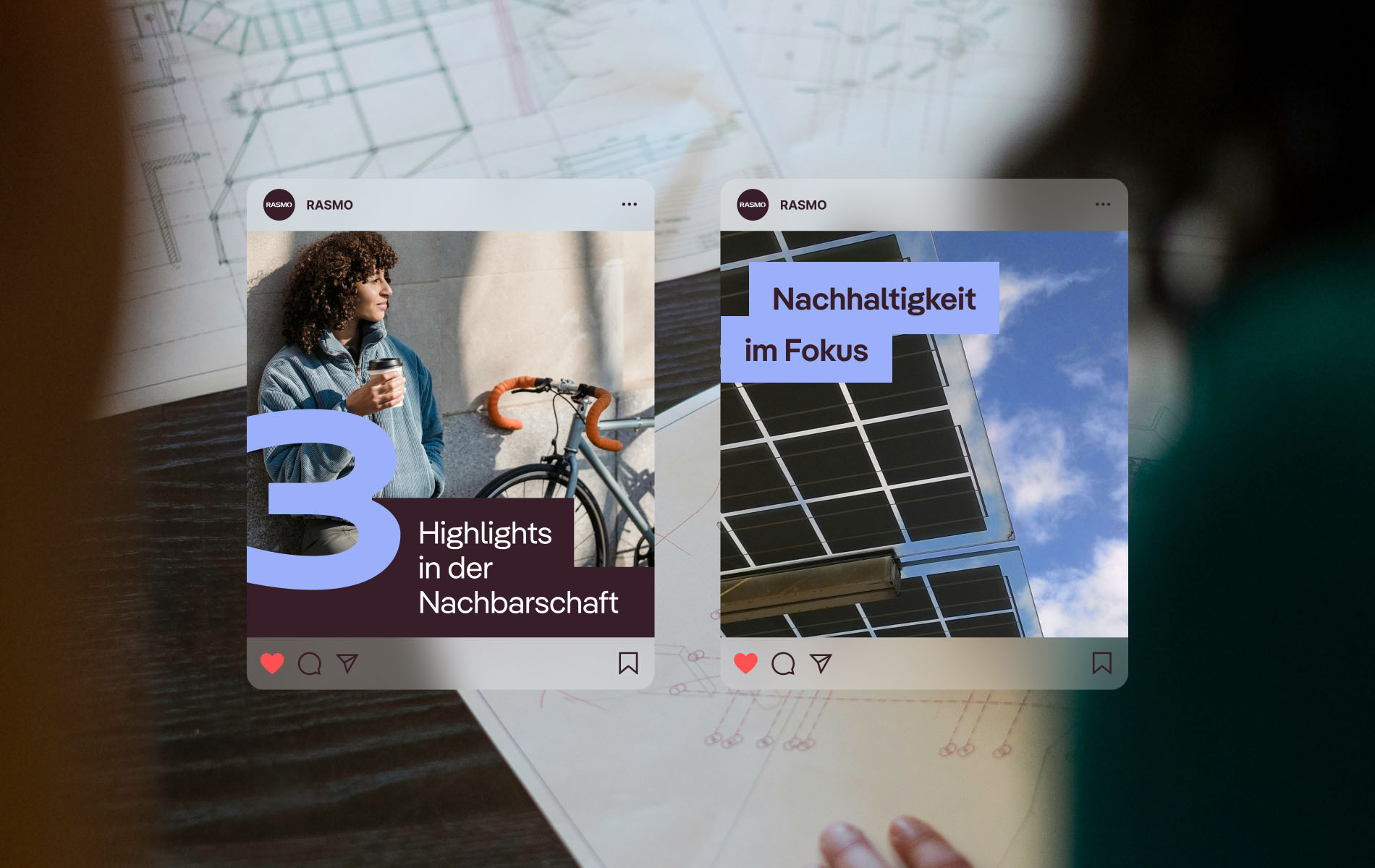 Showcase of two instagram post designs for RASMO.