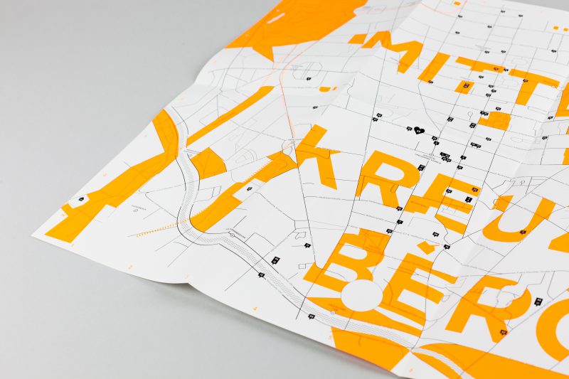 A close up on the content of the Neighborhood Map done for the Ziegert Welcome Pack, showing the graphic design.
