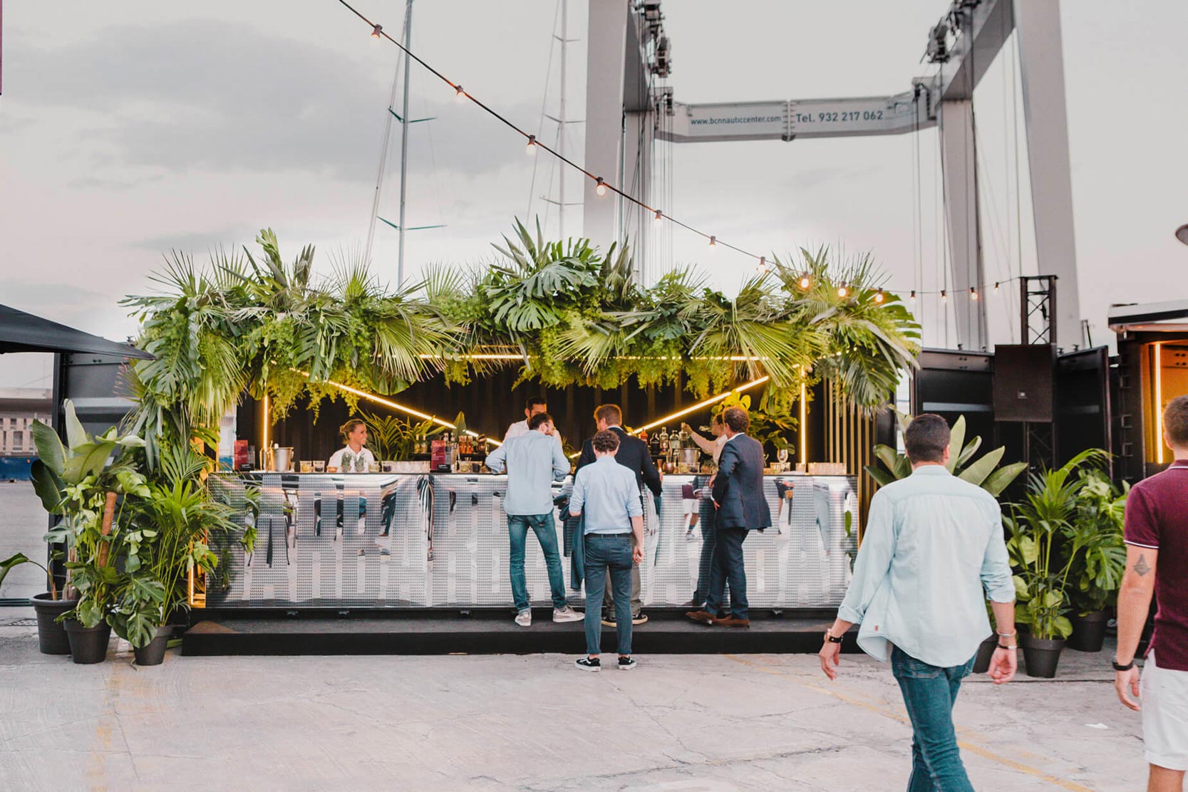 A photogtaph of a bar at the KIA launch event, showing the event design.