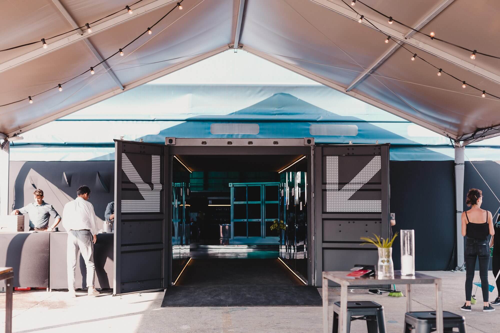 An image of the entrance to the KIA launch event.