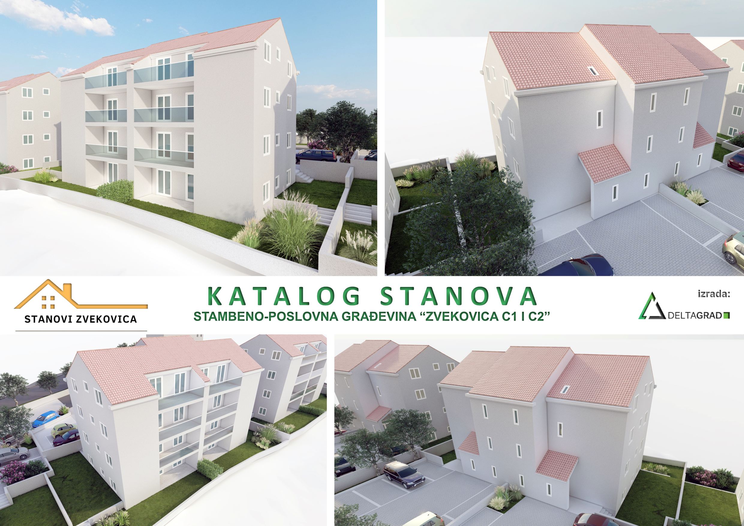 Vizualizacija stambenih zgrada C1 i C2 u Zvekovici