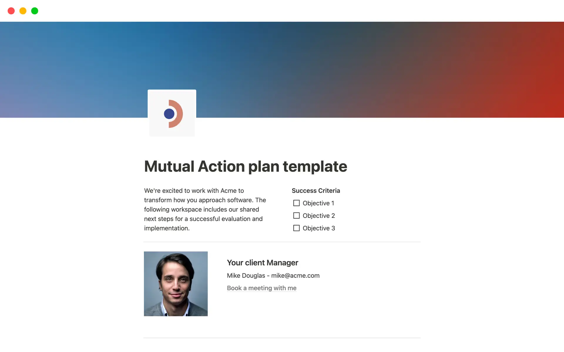 mutual action plan example in notion