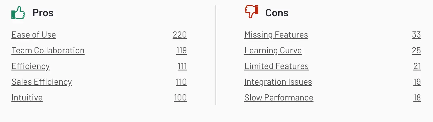 aligned pros and cons comparison