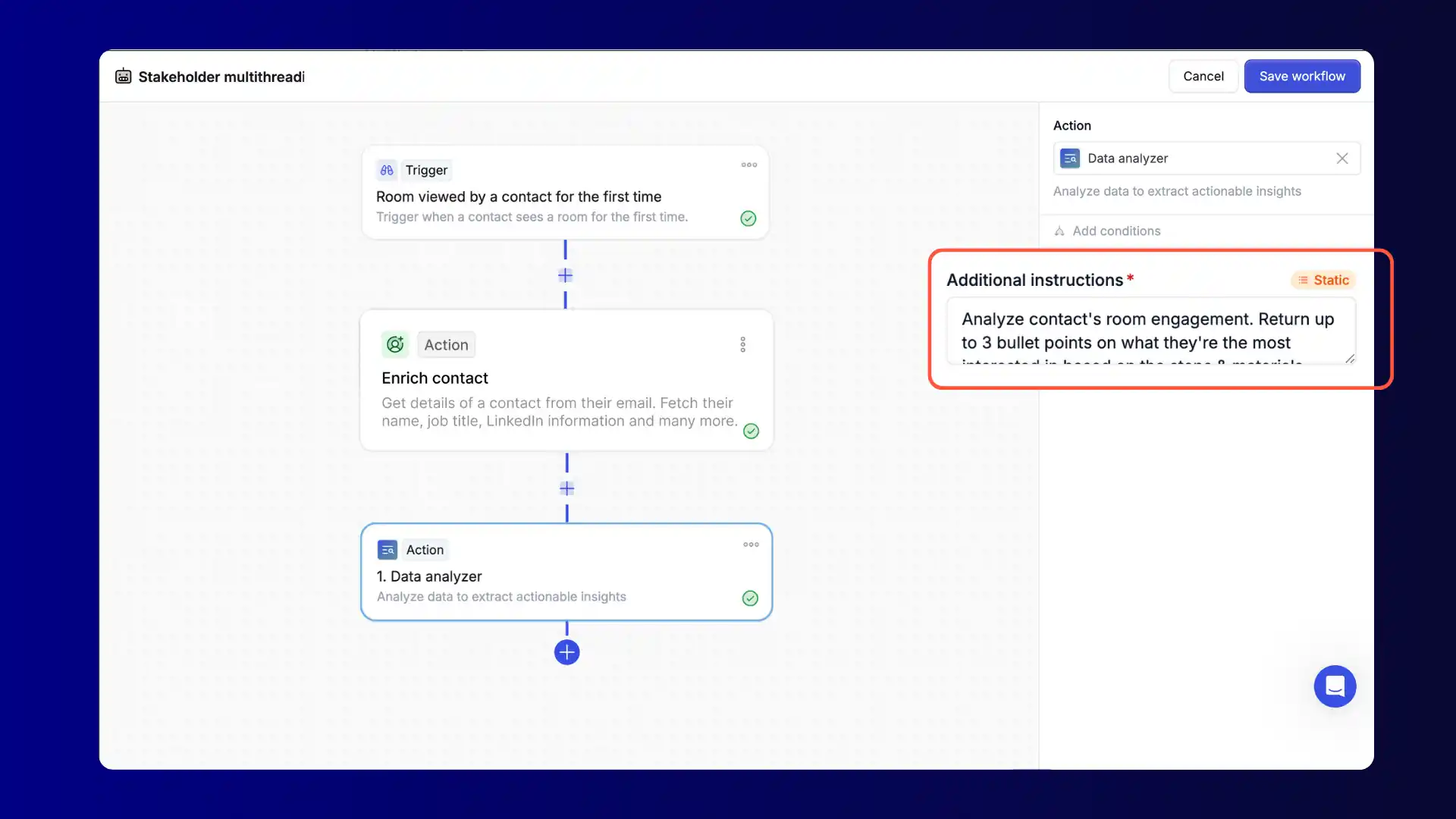 Analyze stakeholder engagement & interests with AI agent