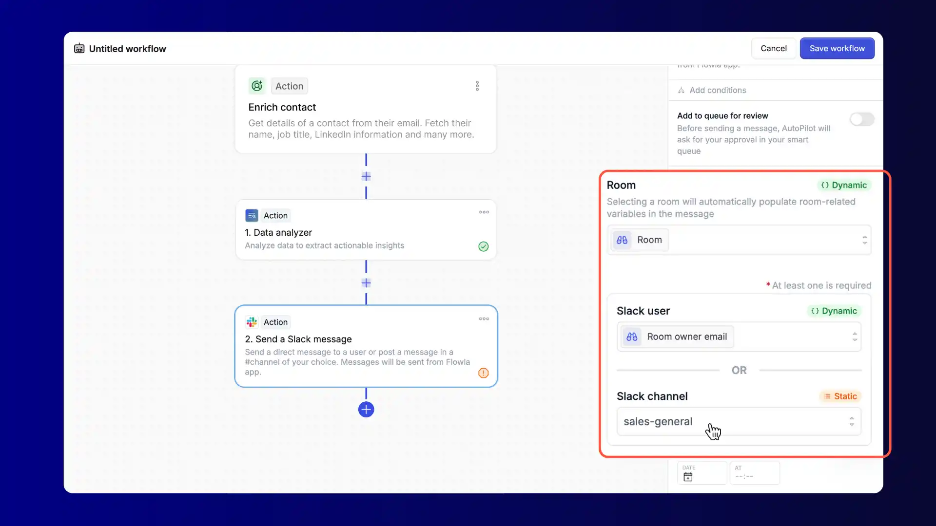  Configure the Slack message that will notify your team