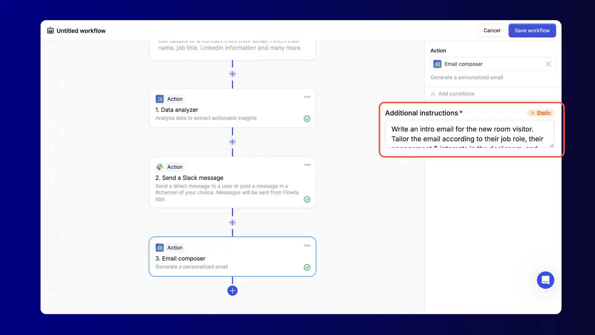 Have the AI agent compose an intro email