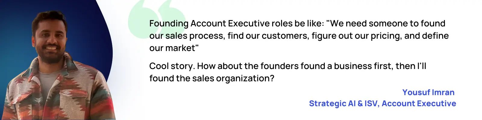 founding ae quote by Yousuf Imran