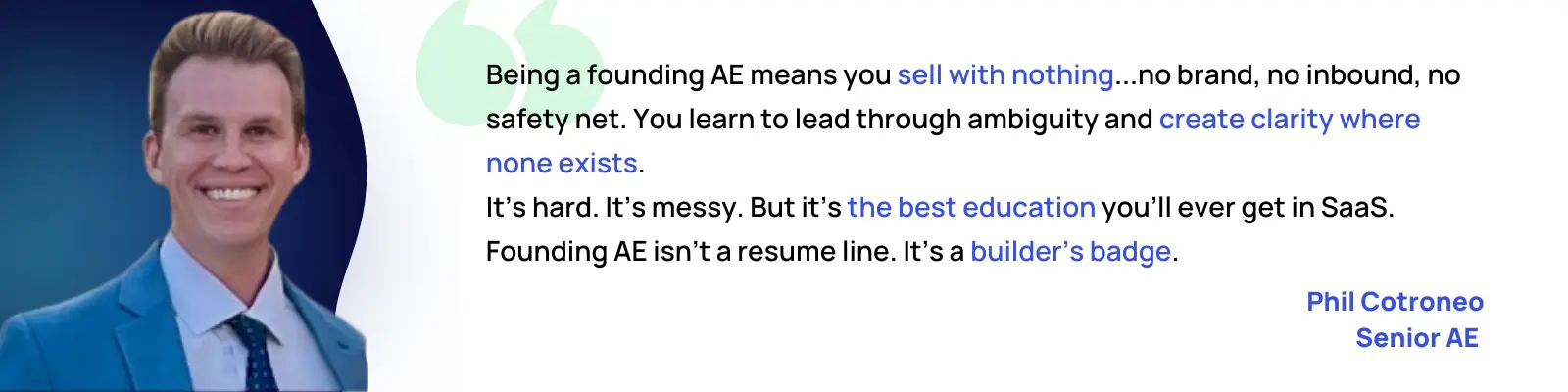 foounding ae quote by Phil Cotroneo