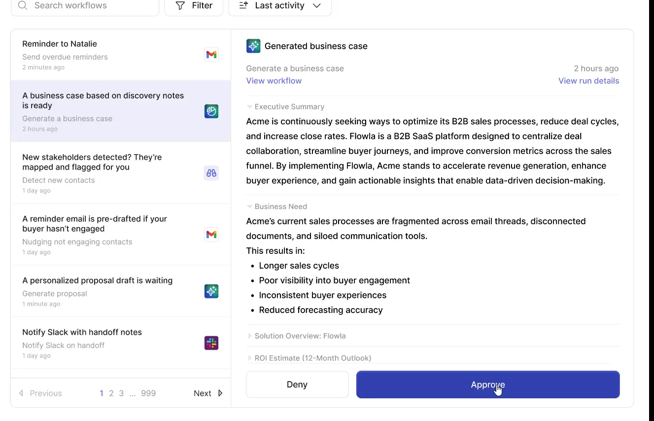 business case from a recording example