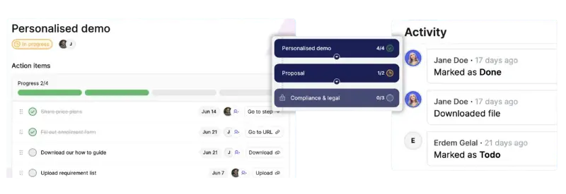milestone completion example