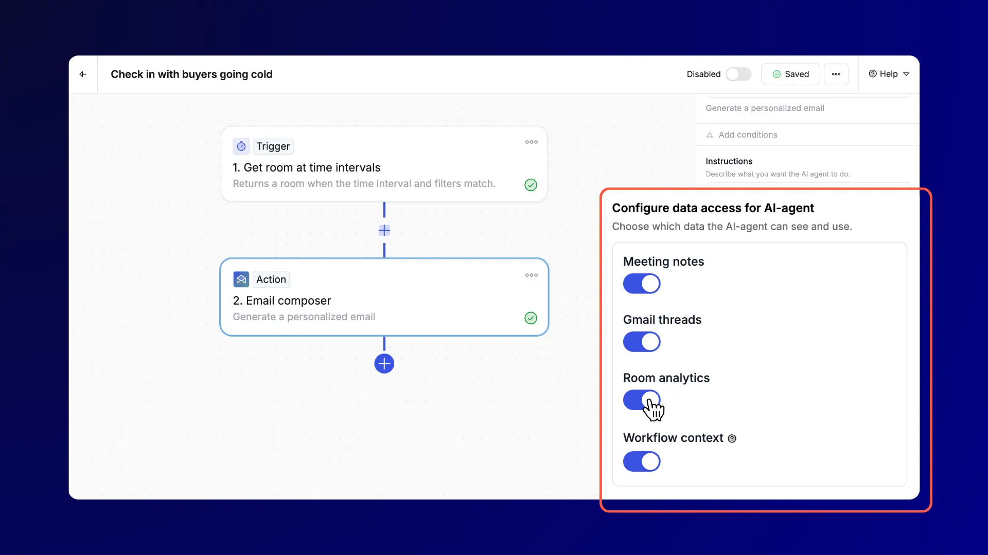 ai agent data access screenshot