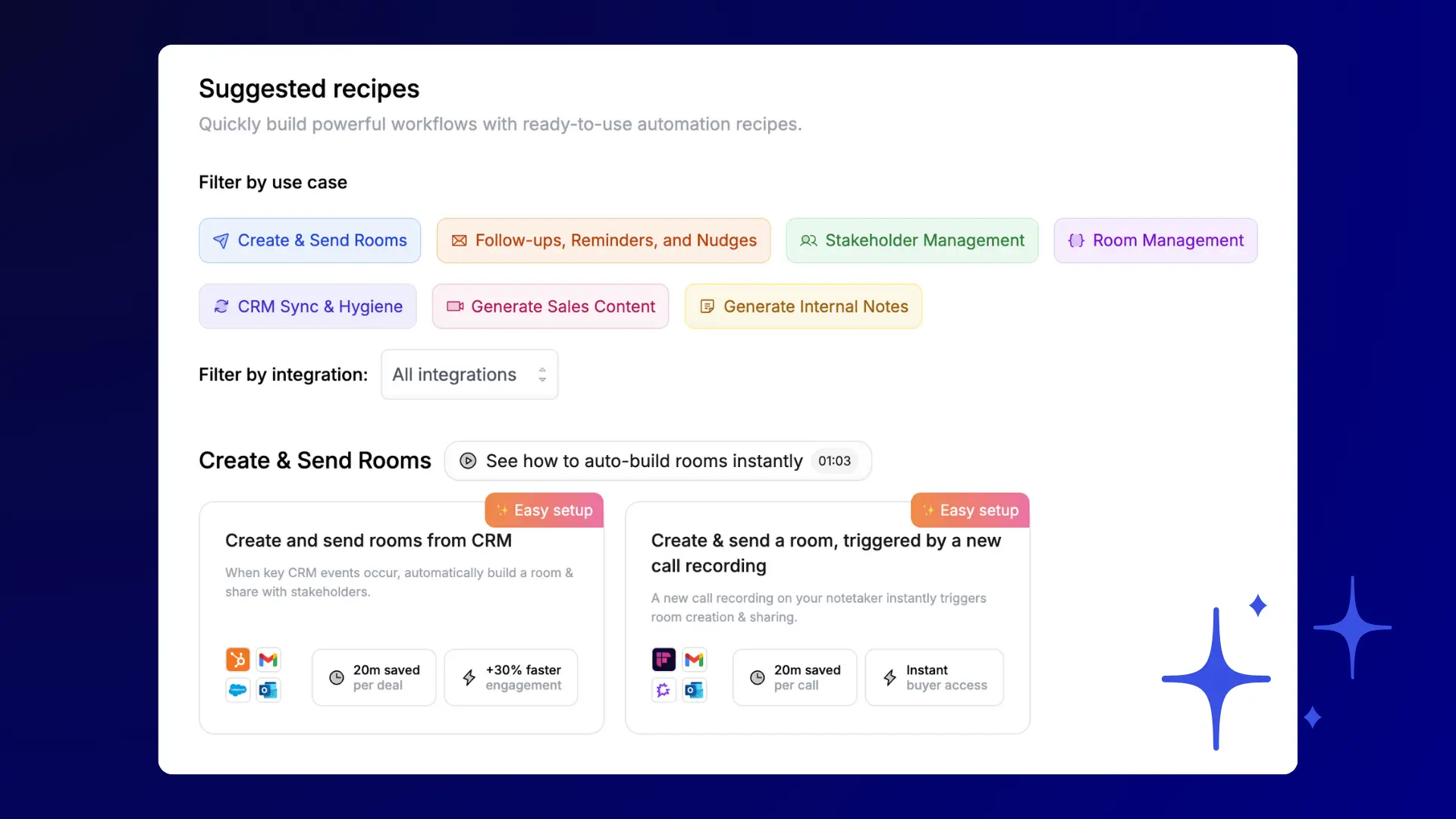 recipes page screenshot