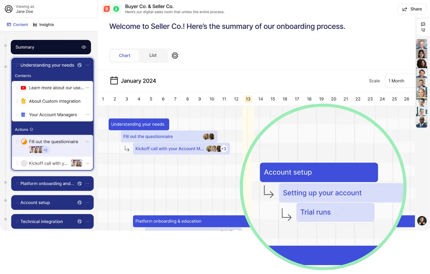 progress tracking view in flowla