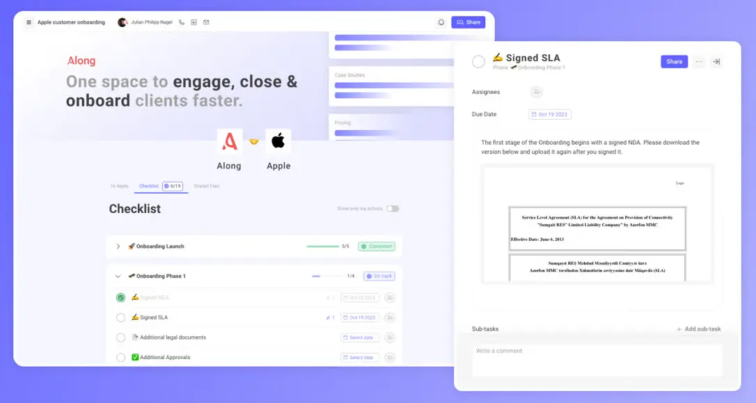 along onboarding screenshot