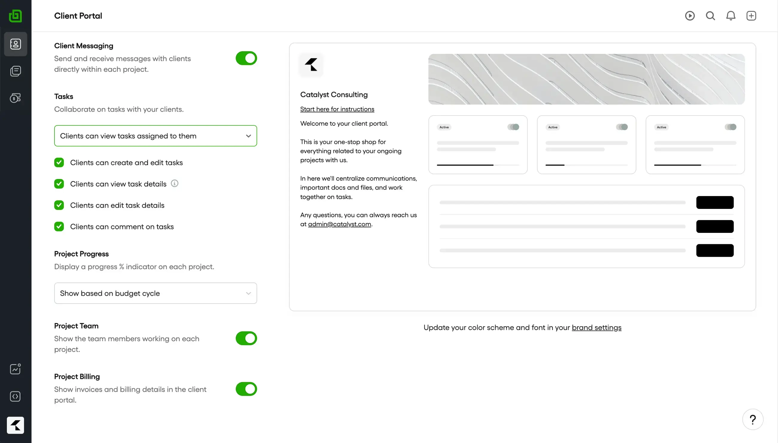 bonsai client portal screenshot